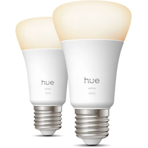 Ampoule LED connectée PHILIPS HUE E27 White 75W pack de 2