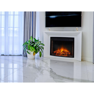 Chimenea eléctrica 2kW en cristal templado plano con mando a distancia y llama regulable CHE-630R PURLINE