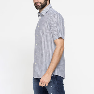 CAMICIA MANICA CORTA CON FANTASIE IN SEERSUCKER