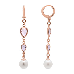 Pendientes Cainhtsi acabado oro rosa 18k