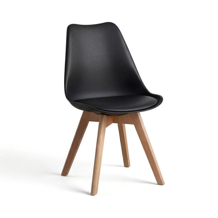 Pack 4 sillas de comedor en negro 83x39,5 cm Beench Negro