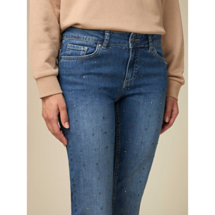 Oltre - Jeans skinny con borchie applicate - Blu