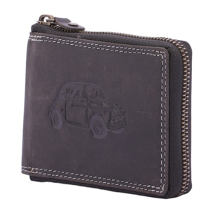 Portafoglio uomo in vera pelle - Modello False - Casual - 9.5 x 12.5 x 2.5 cm