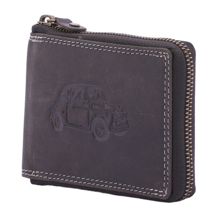 Portafoglio uomo in vera pelle - Modello False - Casual - 9.5 x 12.5 x 2.5 cm