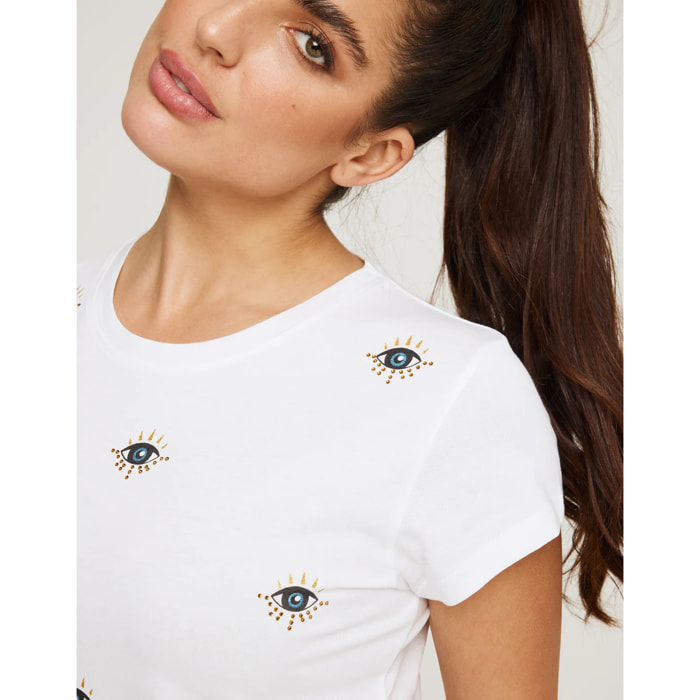 Camiseta Manga Corta Blanco - Olhos