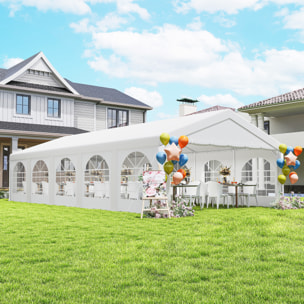 Tente de réception 5 compartiments, protection UPF30+ PE blanc