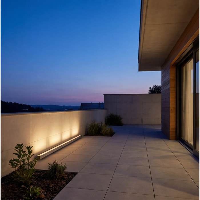 LEDS C4 Convertt Surface | Sistema Lineal Exterior | Para iluminar hacia arriba | Luz LED Blanco Neutro 4000K | Aluminio Anodizado