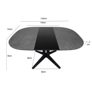 Table extensible ronde/ovale en céramique 110/150 cm - MAJORQUE