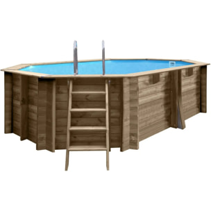 Piscine hors sol bois ovale 4,36 x 3,36 x 1,17 m GRENADE