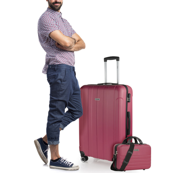 Juego De Maletas Rígidas Abs Itaca Havel Fresa