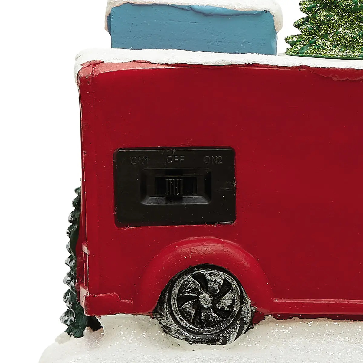 Village lumineux camion du Père Noël animé et musical 5 LED à piles