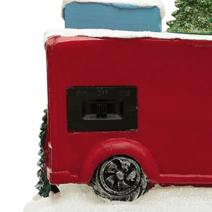 Village lumineux camion du Père Noël animé et musical 5 LED à piles