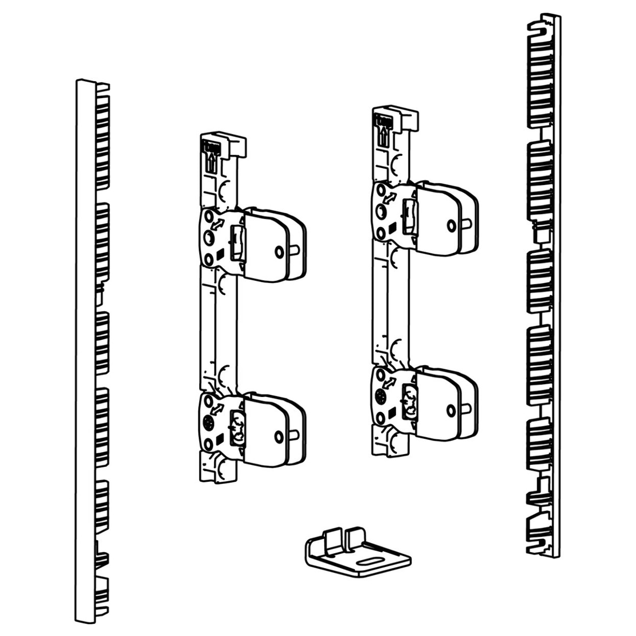 AvanTech YOU Kit de raccords pour la façade intérieure à recouper - Hauteur 187 mm - Argent - HETTICH - 9257613