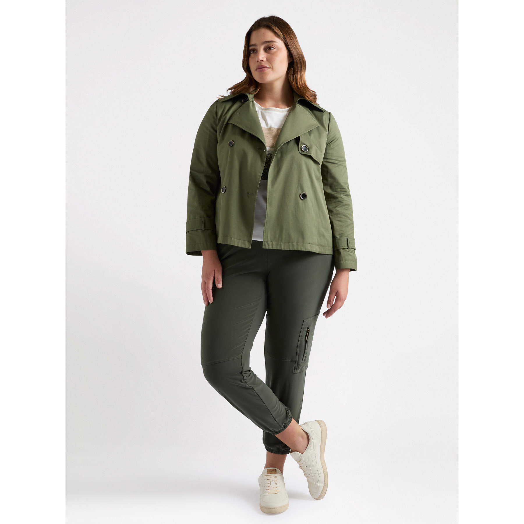Fiorella Rubino - pantalones cargo de punto - Verde militare