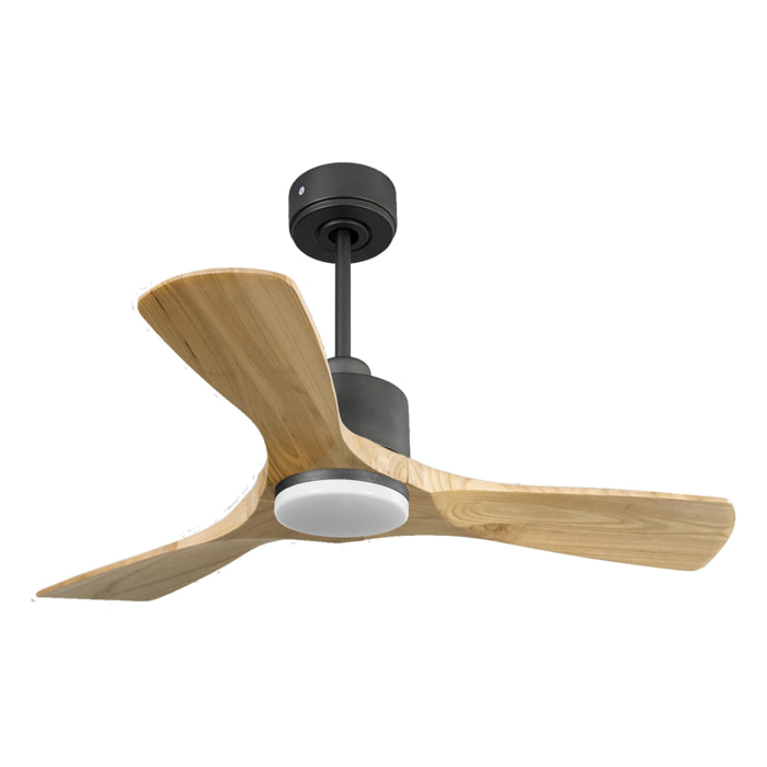 Ventilateur de plafond Réversible  Thermostat Dimmable Wifi Moteur à courant continu Toits en pente Télécommande Lumière à trois tons Hypersilence Mémoire