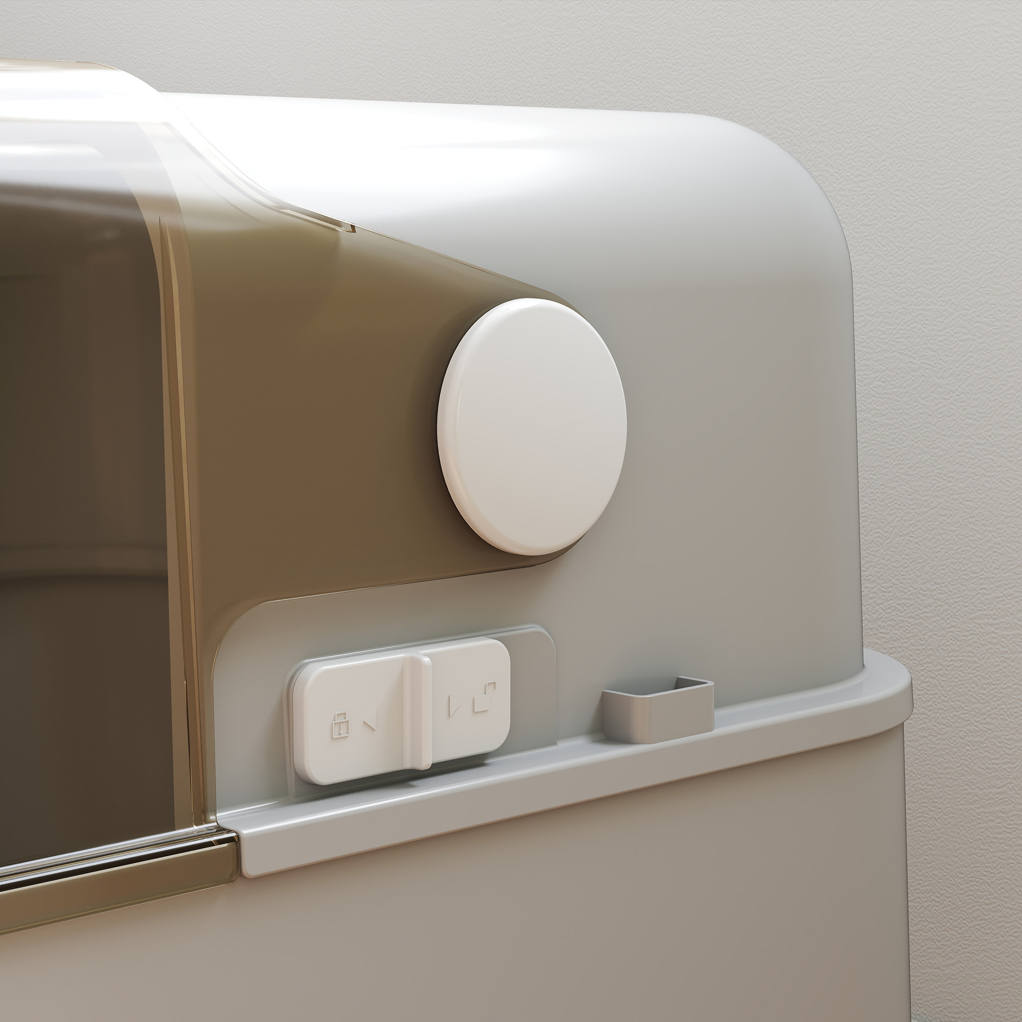 Arenero para Gatos de Acero Inoxidable XXL, Caja de Arena para Gatos Grandes, Arenero con Tapa Abatible, Laterales Altos, Entrada Superior, Pala, sin Olores, Fácil de Limpiar, Antifugas, Gris