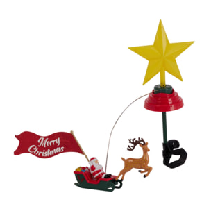 Estrella para cima de árbol de navidad led con música y trineo giratorio