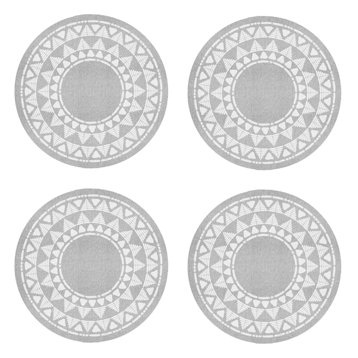 Set de 4 individuales de vinilo CERAMIKO, Khamba Grey 4u-[Diam] 40 cm