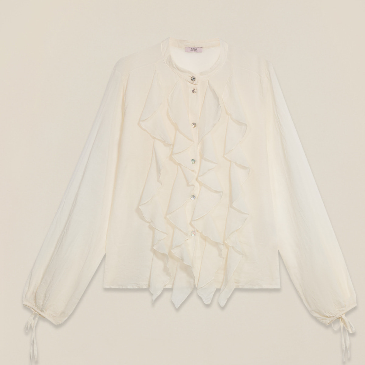 Oltre - Camicia con volant - Bianco