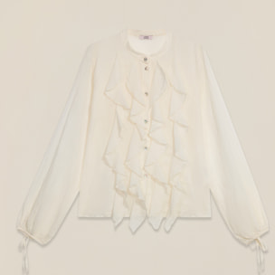 Oltre - Camicia con volant - Bianco