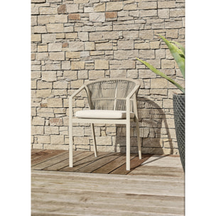 GAMBI - Lot de 2 fauteuils de jardin - Grège