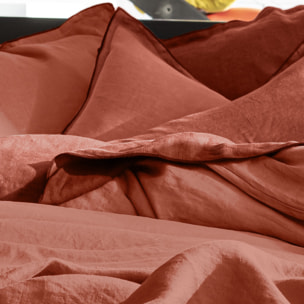 Housse De Couette 100% lin lavé Paprika