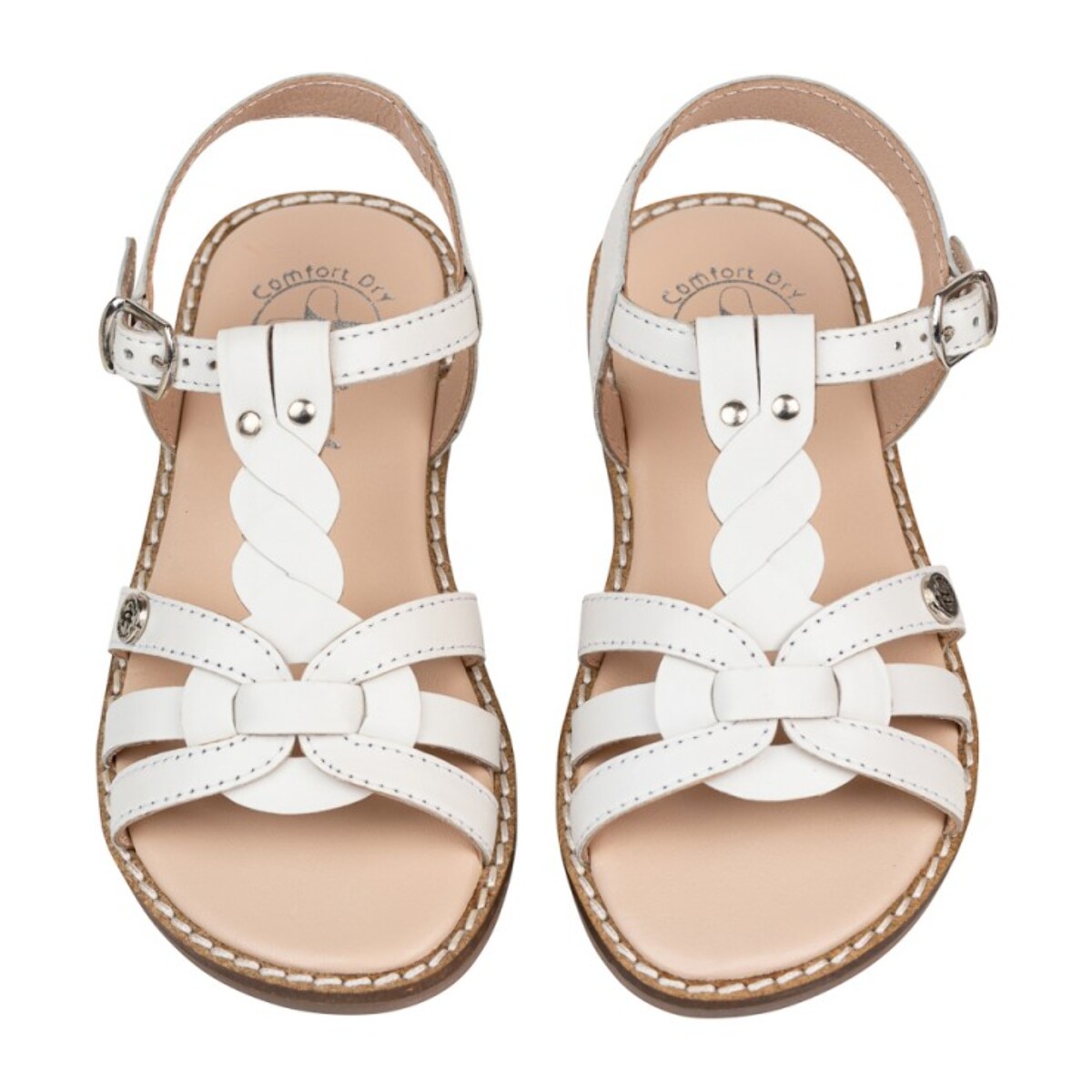 Sandalia Classic Piel Natural. hebilla/Trenza