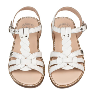 Sandalia Classic Piel Natural. hebilla/Trenza