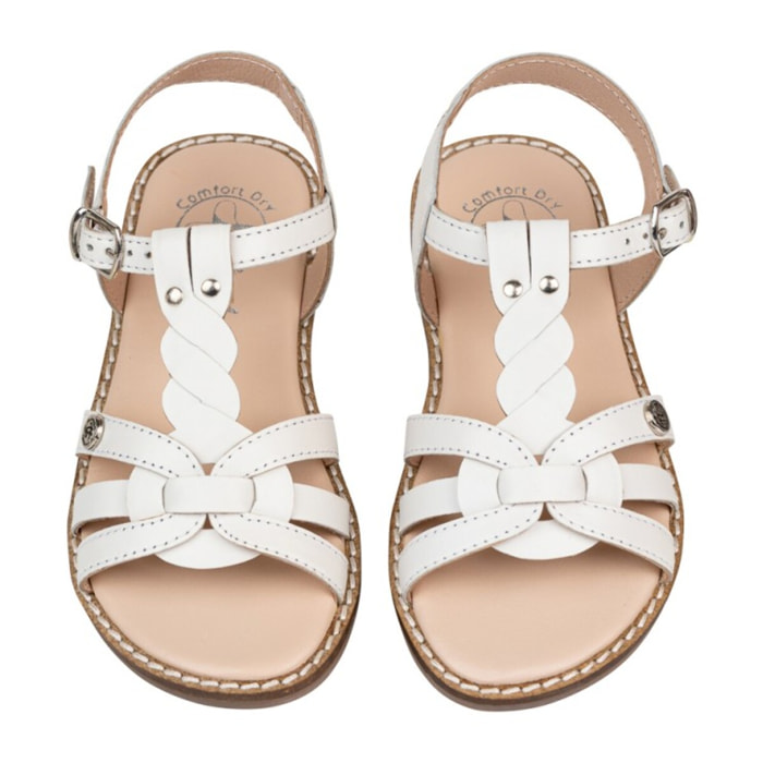 Sandalia Classic Piel Natural. hebilla/Trenza