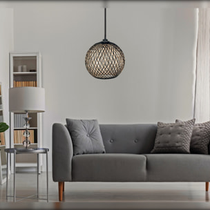 Lámpara de techo con Yute, hecho a mano color Marrón Crudo Negro