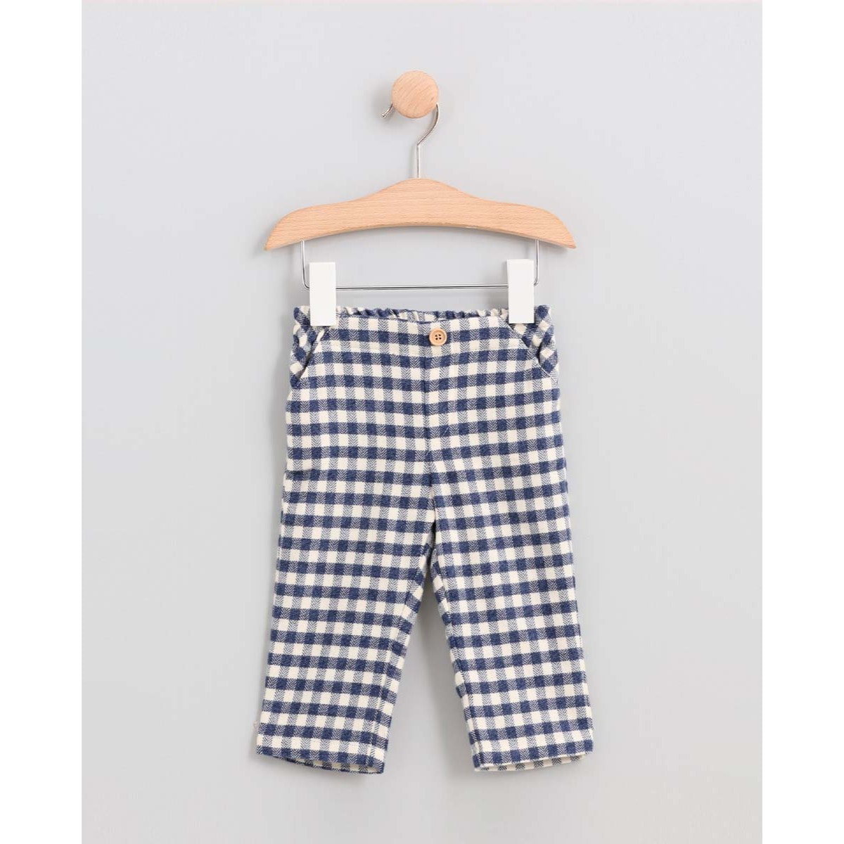 Pantalón cuadro vichy azul