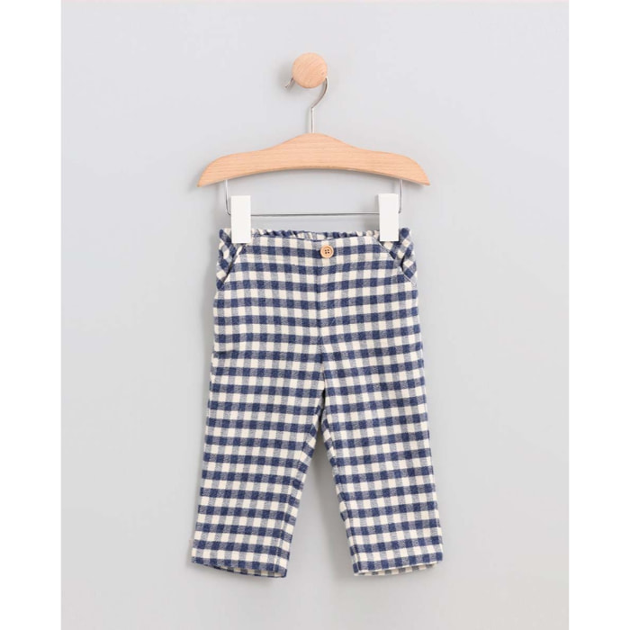 Pantalón cuadro vichy azul
