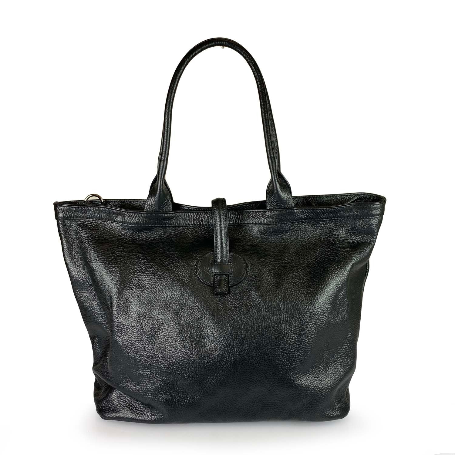 Borse Donna colore Nero-in pelle Made in Italy 42 x 38 x 6cm