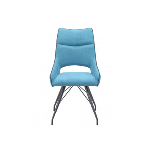 Chaise en tissu avec piètement en métal noir - 4 coloris - LIANA