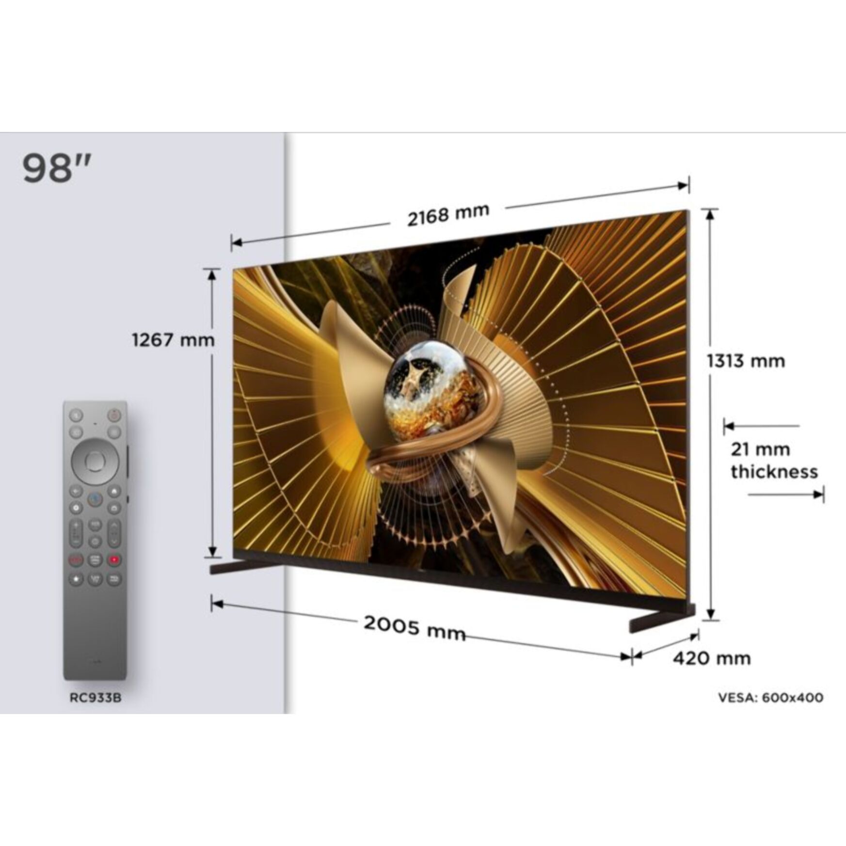TV Mini LED TCL 98X11L (2026) 98" (248 cm)