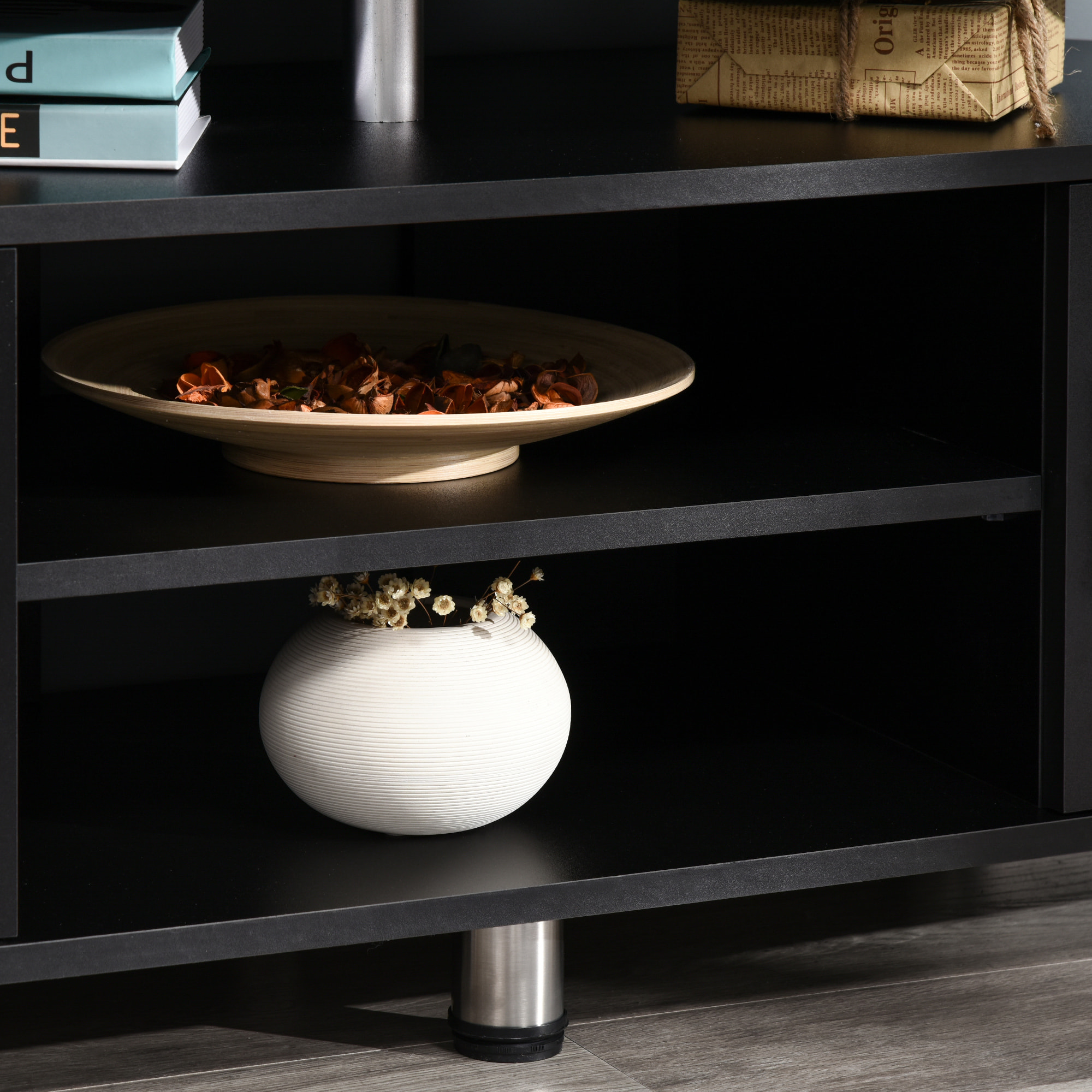 Meuble banc TV design contemporain multi-rangement