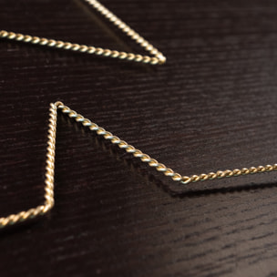 Déco murale étoile fil laiton torsadé - Doré Vieilli