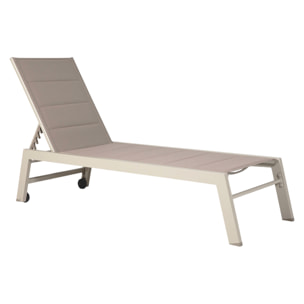 Bain de soleil BARBADOS en textilène taupe - aluminium taupe