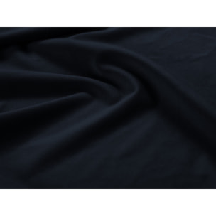 Méridienne droite "Bali" en velours bleu foncé