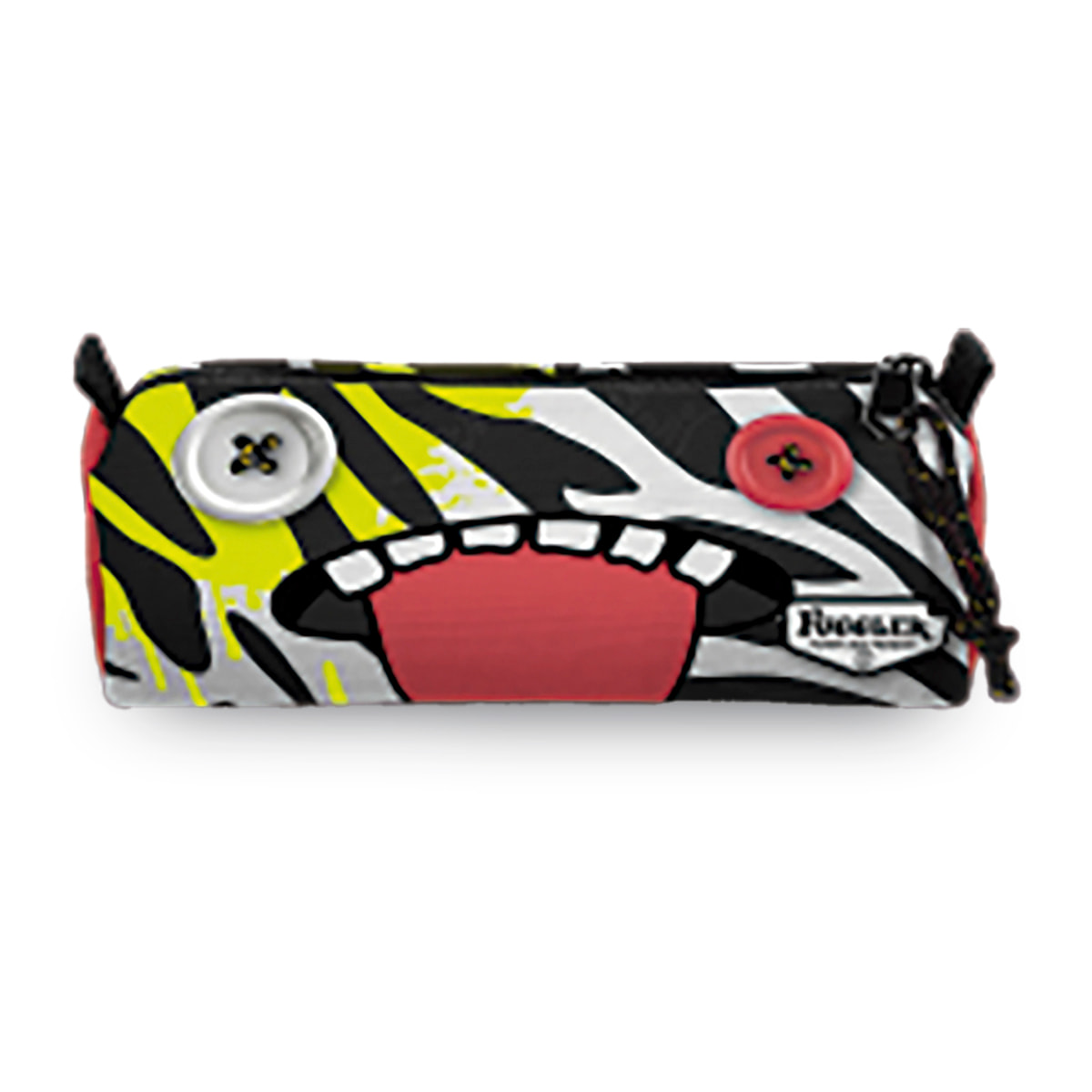 Portatodo Redondo Fuggler. Interior totalmente forrado y personalizado. Con accesorios botones.