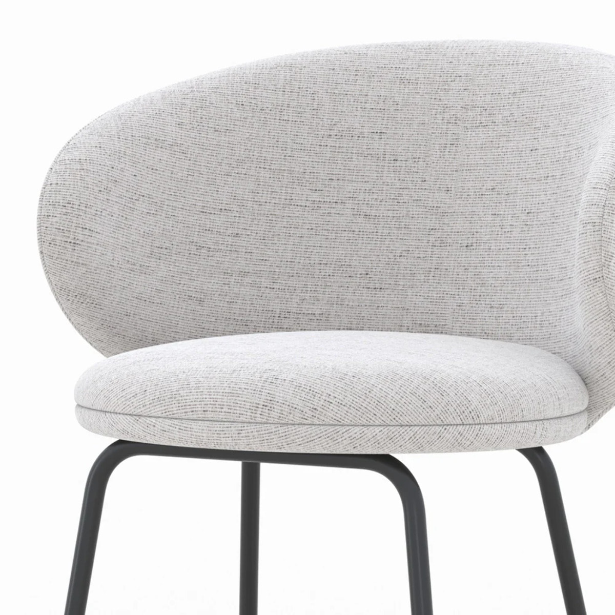 Lot de 2 chaises pour îlot central en tissu gris clair 68 cm - Cécilia