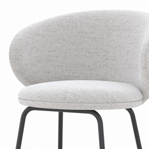 Lot de 2 chaises pour îlot central en tissu gris clair 68 cm - Cécilia