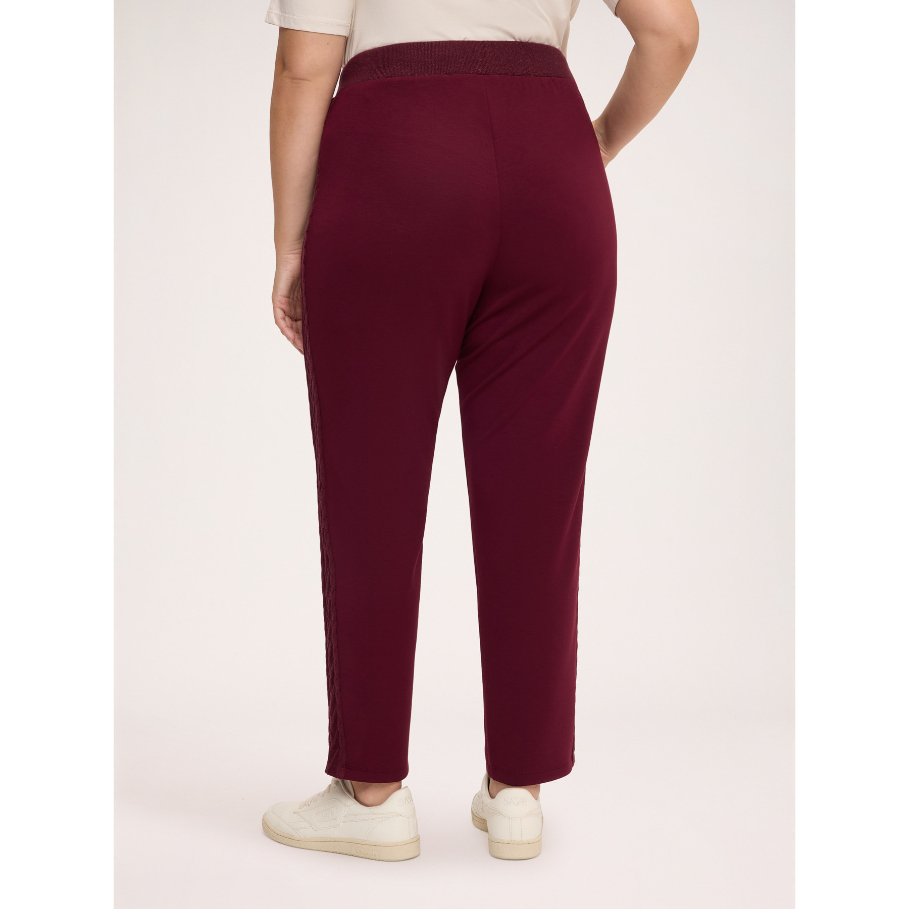 Fiorella Rubino - Jogger in misto modal con coulisse - Bordeaux