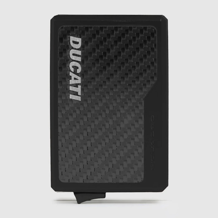 Piquadro Portacarte automatico MagSafe Piquadro x Ducati in aluminio e carbonio con protezione RFID