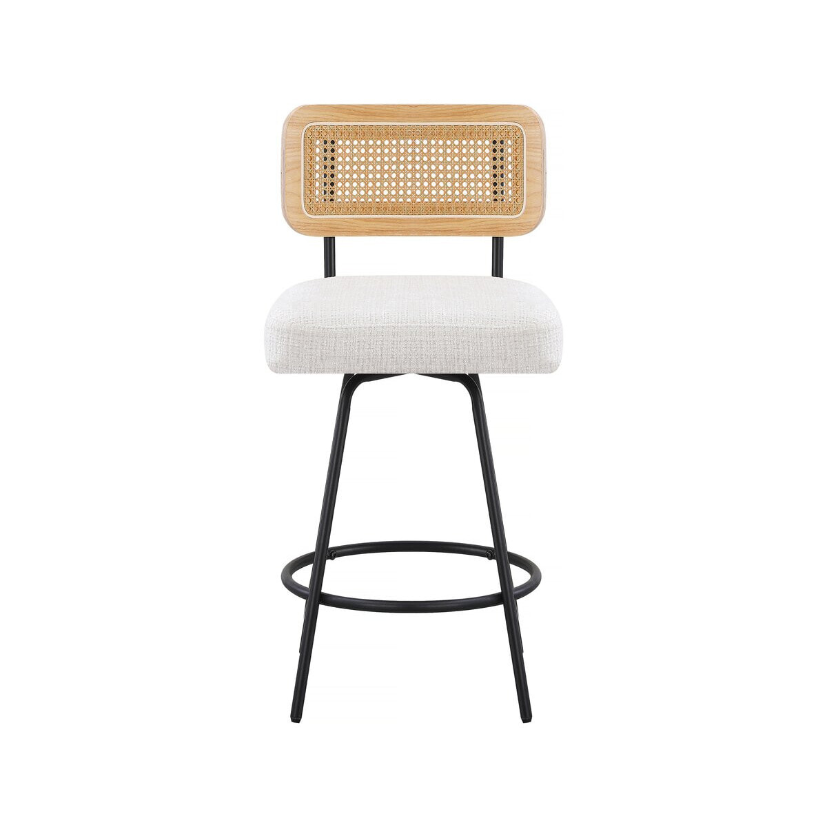 Lot de 2 chaises hautes en tissu "Wilfried" - 51 x 44 x 95 cm - Beige