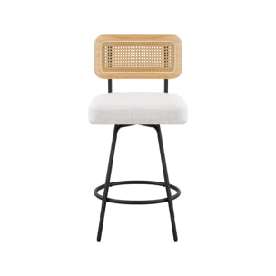 Lot de 2 chaises hautes en tissu "Wilfried" - 51 x 44 x 95 cm - Beige