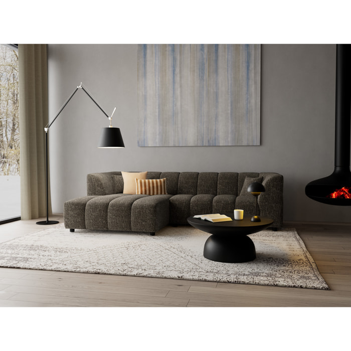 Curtis - canapé d'angle gauche 4 places avec accoudoir en tissu texturé - Vert Olive