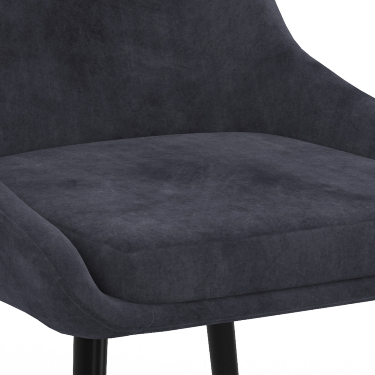 Chaises Olivia en velours et pieds métal - Gris anthracite