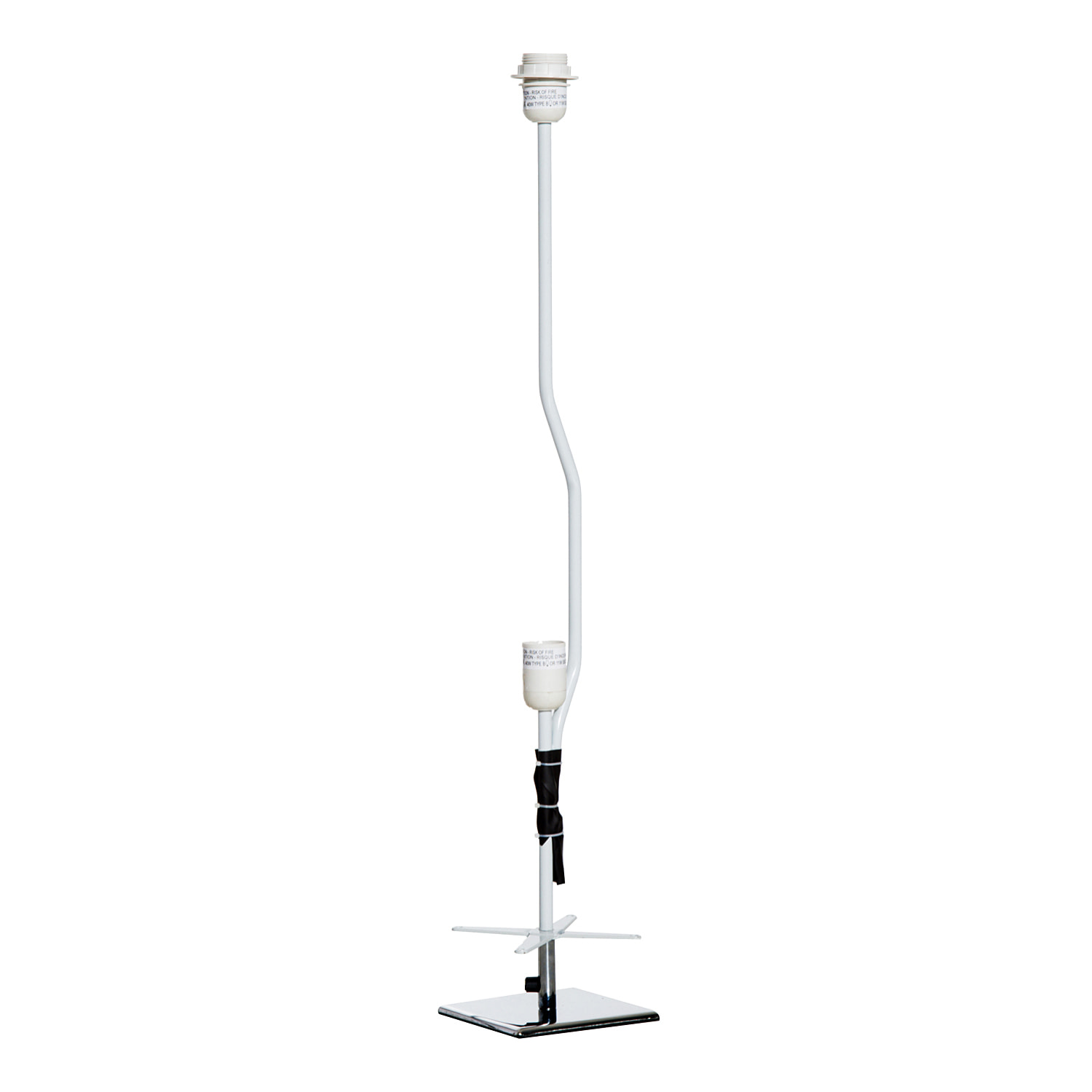 Lampe lampadaire colonne sur pied moderne lumière tamisée 40 W 14L x 14l x 120H cm inox blanc