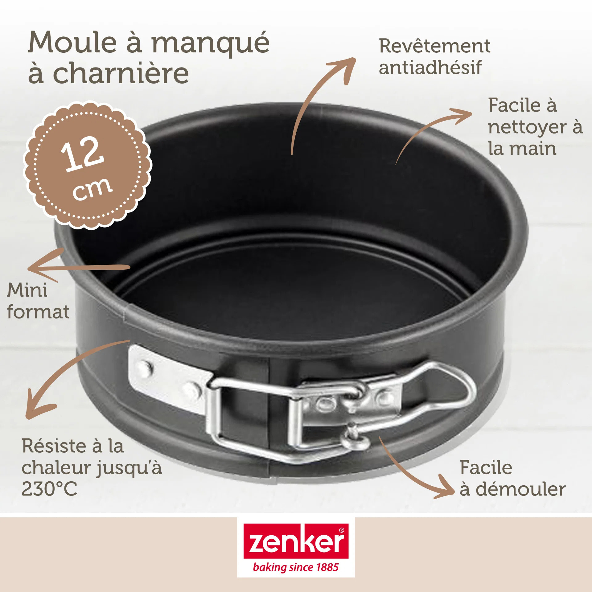 Lot de 2 petits moules à manqué à charnière Zenker Special Mini